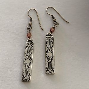 Western style Silver engraved Dangle Earrings